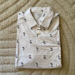 White Palm Tree Print Men's Shirt